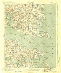 Kilmarnock Virginia Historical topographic map, 1:62500 scale, 15 X 15 Minute, Year 1917
