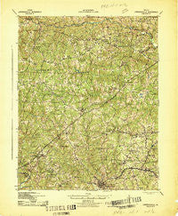Lawrenceville Virginia Historical topographic map, 1:62500 scale, 15 X 15 Minute, Year 1942