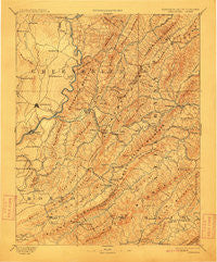 Lewisburg West Virginia Historical topographic map, 1:125000 scale, 30 X 30 Minute, Year 1891