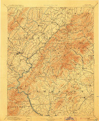 Lexington Virginia Historical topographic map, 1:125000 scale, 30 X 30 Minute, Year 1894