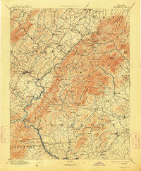 Lexington Virginia Historical topographic map, 1:125000 scale, 30 X 30 Minute, Year 1894