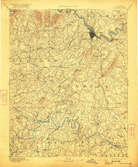 Lynchburg Virginia Historical topographic map, 1:125000 scale, 30 X 30 Minute, Year 1892