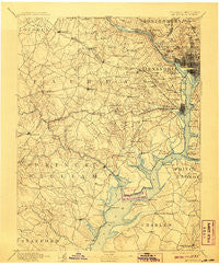 Mt. Vernon Virginia Historical topographic map, 1:125000 scale, 30 X 30 Minute, Year 1894