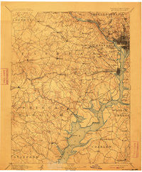 Mt. Vernon Virginia Historical topographic map, 1:125000 scale, 30 X 30 Minute, Year 1894