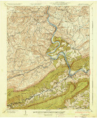 Narrows Virginia Historical topographic map, 1:62500 scale, 15 X 15 Minute, Year 1937