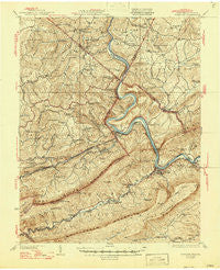 Narrows Virginia Historical topographic map, 1:62500 scale, 15 X 15 Minute, Year 1937