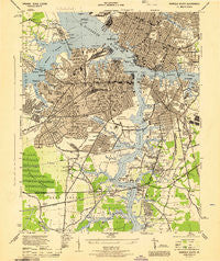Norfolk South Virginia Historical topographic map, 1:25000 scale, 7.5 X 7.5 Minute, Year 1944