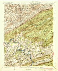 Pearisburg Virginia Historical topographic map, 1:62500 scale, 15 X 15 Minute, Year 1937