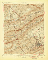 Pulaski Virginia Historical topographic map, 1:62500 scale, 15 X 15 Minute, Year 1940