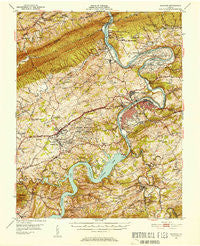 Radford Virginia Historical topographic map, 1:62500 scale, 15 X 15 Minute, Year 1950