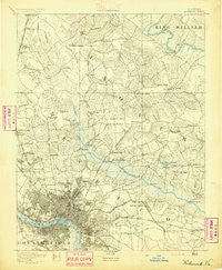 Richmond Virginia Historical topographic map, 1:62500 scale, 15 X 15 Minute, Year 1894