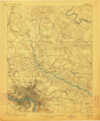 Richmond Virginia Historical topographic map, 1:62500 scale, 15 X 15 Minute, Year 1895