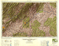 Roanoke Virginia Historical topographic map, 1:250000 scale, 1 X 2 Degree, Year 1947