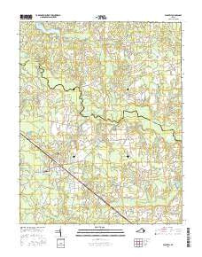 Waverly Virginia Current topographic map, 1:24000 scale, 7.5 X 7.5 Minute, Year 2016