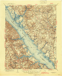 Williamsburg Virginia Historical topographic map, 1:62500 scale, 15 X 15 Minute, Year 1906