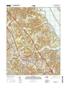 Williamsburg Virginia Current topographic map, 1:24000 scale, 7.5 X 7.5 Minute, Year 2016