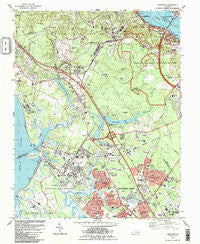 Yorktown Virginia Historical topographic map, 1:24000 scale, 7.5 X 7.5 Minute, Year 1984