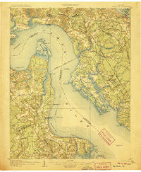 Yorktown Virginia Historical topographic map, 1:62500 scale, 15 X 15 Minute, Year 1907