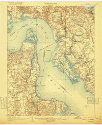 Yorktown Virginia Historical topographic map, 1:62500 scale, 15 X 15 Minute, Year 1907