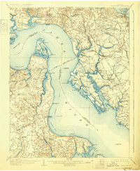 Yorktown Virginia Historical topographic map, 1:62500 scale, 15 X 15 Minute, Year 1907