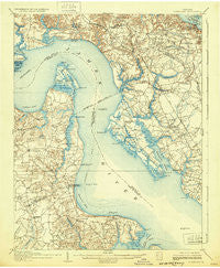 Yorktown Virginia Historical topographic map, 1:62500 scale, 15 X 15 Minute, Year 1907