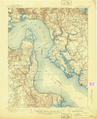 Yorktown Virginia Historical topographic map, 1:62500 scale, 15 X 15 Minute, Year 1907