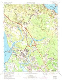 Yorktown Virginia Historical topographic map, 1:24000 scale, 7.5 X 7.5 Minute, Year 1965