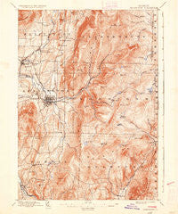 Bennington Vermont Historical topographic map, 1:62500 scale, 15 X 15 Minute, Year 1898