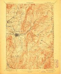 Bennington Vermont Historical topographic map, 1:62500 scale, 15 X 15 Minute, Year 1898
