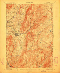 Bennington Vermont Historical topographic map, 1:62500 scale, 15 X 15 Minute, Year 1898