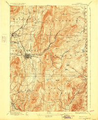 Bennington Vermont Historical topographic map, 1:62500 scale, 15 X 15 Minute, Year 1898