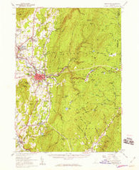 Bennington Vermont Historical topographic map, 1:62500 scale, 15 X 15 Minute, Year 1954