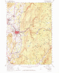Bennington Vermont Historical topographic map, 1:62500 scale, 15 X 15 Minute, Year 1954