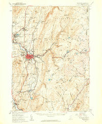 Bennington Vermont Historical topographic map, 1:62500 scale, 15 X 15 Minute, Year 1954
