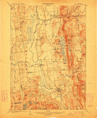 Brandon Vermont Historical topographic map, 1:62500 scale, 15 X 15 Minute, Year 1904
