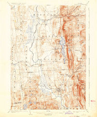 Brandon Vermont Historical topographic map, 1:62500 scale, 15 X 15 Minute, Year 1904