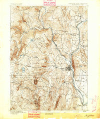 Brattleboro Vermont Historical topographic map, 1:62500 scale, 15 X 15 Minute, Year 1893