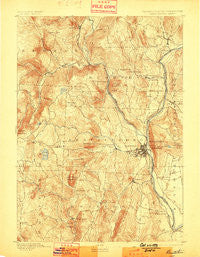 Brattleboro Vermont Historical topographic map, 1:62500 scale, 15 X 15 Minute, Year 1893