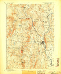 Brattleboro Vermont Historical topographic map, 1:62500 scale, 15 X 15 Minute, Year 1893