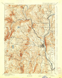 Brattleboro Vermont Historical topographic map, 1:62500 scale, 15 X 15 Minute, Year 1893