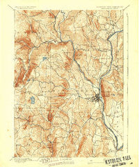 Brattleboro Vermont Historical topographic map, 1:62500 scale, 15 X 15 Minute, Year 1893