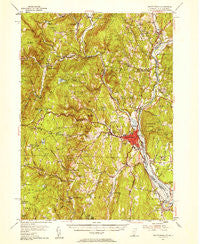 Brattleboro Vermont Historical topographic map, 1:62500 scale, 15 X 15 Minute, Year 1954