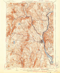 Brattleboro Vermont Historical topographic map, 1:62500 scale, 15 X 15 Minute, Year 1935