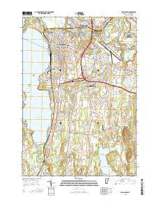 Burlington Vermont Current topographic map, 1:24000 scale, 7.5 X 7.5 Minute, Year 2015