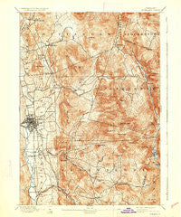 Rutland Vermont Historical topographic map, 1:62500 scale, 15 X 15 Minute, Year 1893