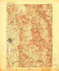 Rutland Vermont Historical topographic map, 1:62500 scale, 15 X 15 Minute, Year 1893