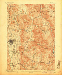 Rutland Vermont Historical topographic map, 1:62500 scale, 15 X 15 Minute, Year 1893