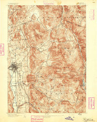 Rutland Vermont Historical topographic map, 1:62500 scale, 15 X 15 Minute, Year 1893