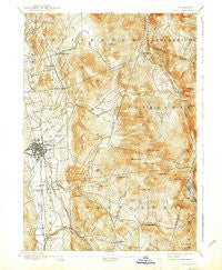 Rutland Vermont Historical topographic map, 1:62500 scale, 15 X 15 Minute, Year 1893