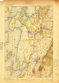 St. Albans Vermont Historical topographic map, 1:62500 scale, 15 X 15 Minute, Year 1916